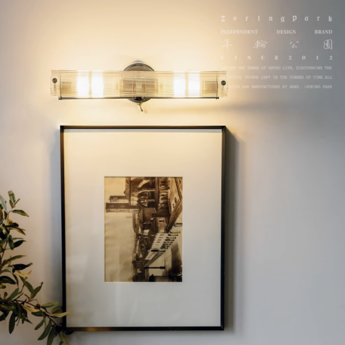 ZORING PARK Original Design Dual-Head Wall Lamp with Adjustable Glass Lampshades for Ambient Lighting - Image 3