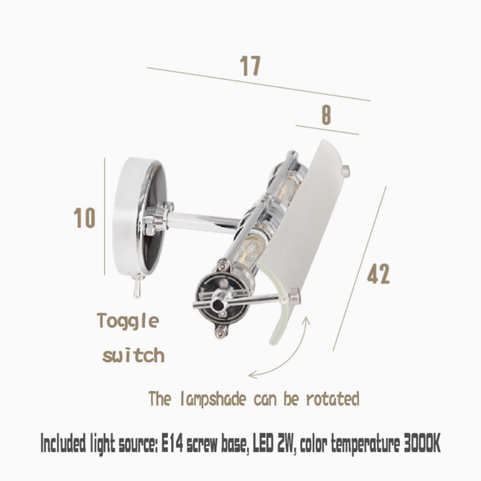 ZORING PARK Original Design Dual-Head Wall Lamp with Adjustable Glass Lampshades for Ambient Lighting - Image 6